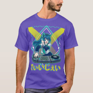 De schijf Jockey Japans Anime DJ Muziek Manga T-shirt