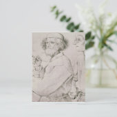 De schilder en de Kunst Lover Briefkaart (Staand voorkant)