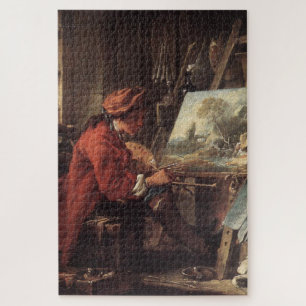 De schilder in zijn atelier (door François Boucher Legpuzzel