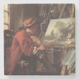 De schilder in zijn atelier (door François Boucher Stenen Onderzetter