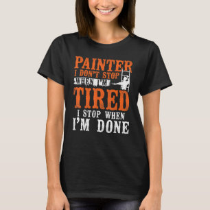 De schilder van de schilder van het huis I houdt n T-shirt