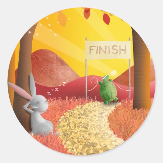 De schildpad en de haas - stickers (Voorkant)