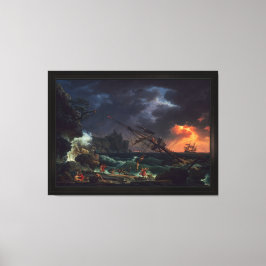 De schipbreuk van Claude Joseph Vernet Canvas Afdruk