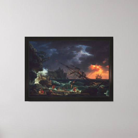 De schipbreuk van Claude Joseph Vernet Canvas Afdruk (Voorkant)
