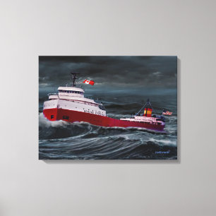 DE SCHIPBREUK VAN DE EDMUND FITZGERALD CANVAS AFDRUK