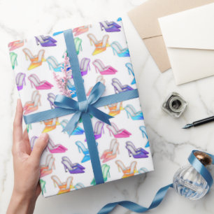 De schoenDiva van de pret patroon verpakkend Cadeaupapier