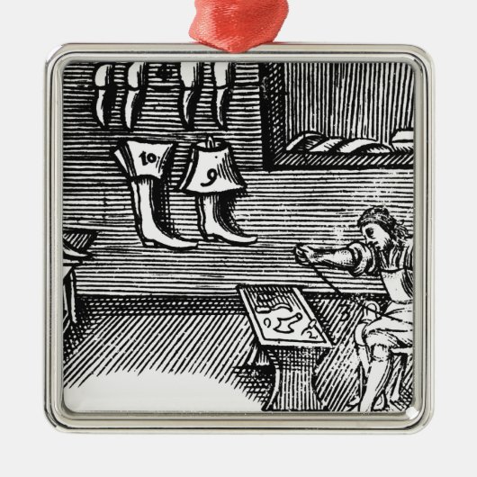 De schoenmaker metalen ornament (Voorkant)