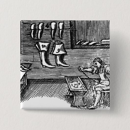 De schoenmaker vierkante button 5,1 cm (Voorkant)