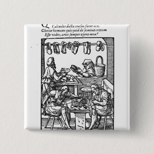 De schoenmaker vierkante button 5,1 cm (Voorkant)