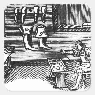 De schoenmaker vierkante sticker