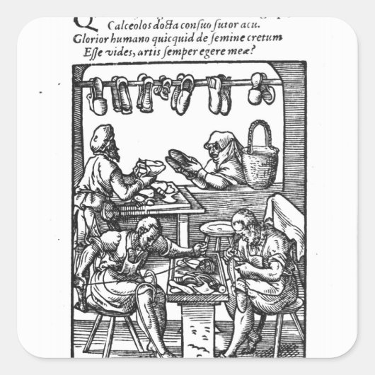 De schoenmaker vierkante sticker (Voorkant)