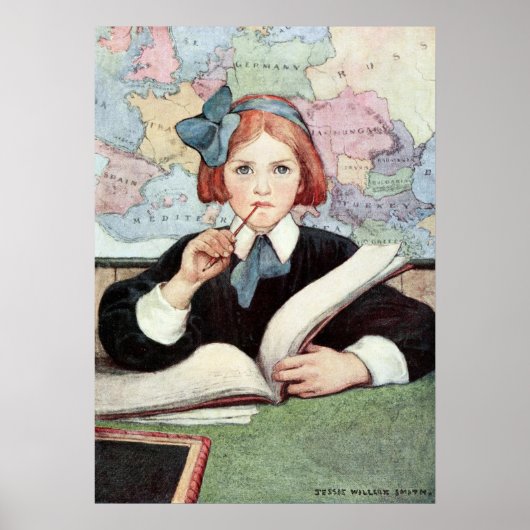 De Scholar van Jessie Willcox Smith Poster (Voorkant)