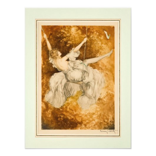 De schommel, 1928 door Louis Icart Foto Afdruk (Voorkant)