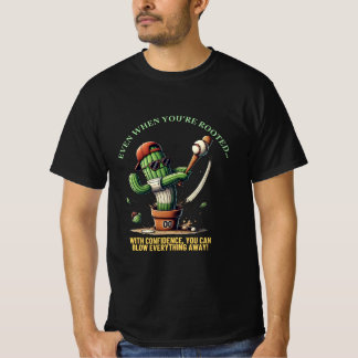 De schommel van de cactus - Grappige honkbal Carto T-shirt