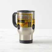 De school is een gele schoolbus reisbeker (Voorkant links)