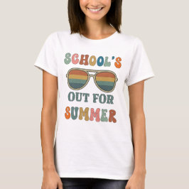 De school is in de zomer weg t-shirt
