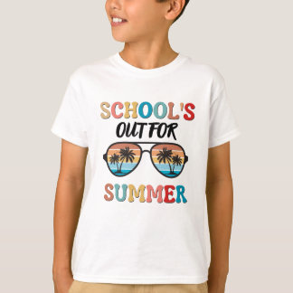De school is in de zomer weg t-shirt