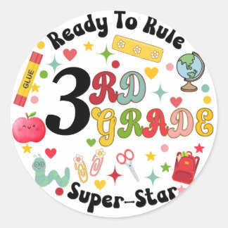 De school is klaar om te regeren ronde sticker