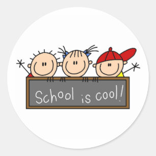 De school is Koel Ronde Sticker