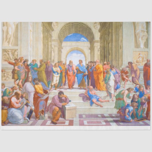 De school van Athene, Raphael Tissuepapier (Voorkant)