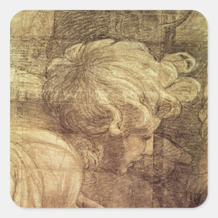 De school van Athene Vierkante Sticker