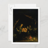 De schoolmeester, 1660-65 (olie op het paneel) briefkaart (Voorkant / Achterkant)