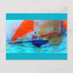 De schooners jib instellen briefkaart