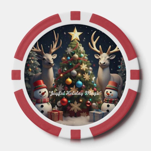 "De schoonheid van de kerstboom" Poker Chips (Voorkant)