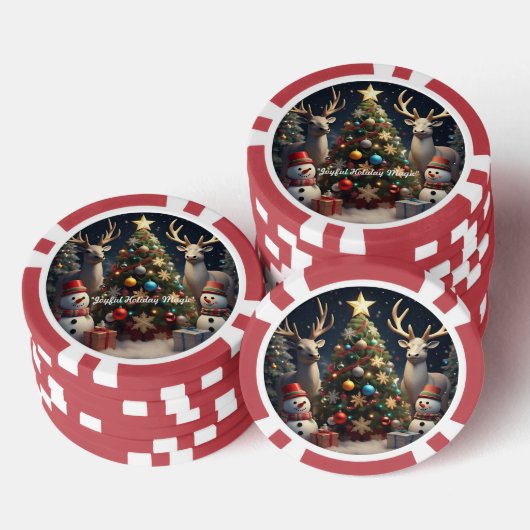 "De schoonheid van de kerstboom" Poker Chips (Opstapeling)