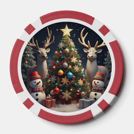 "De schoonheid van de kerstboom" Poker Chips (Achterkant)