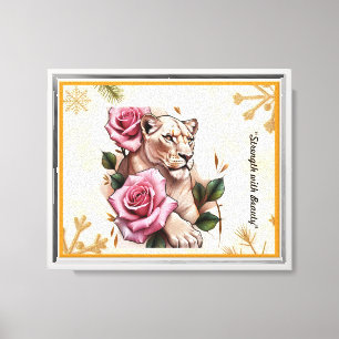 De schoonheid van de leeuw canvas afdruk