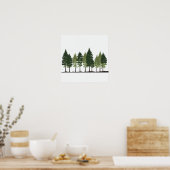 De schoonheid van de minimalistische pijnboomkunst poster (Keuken)