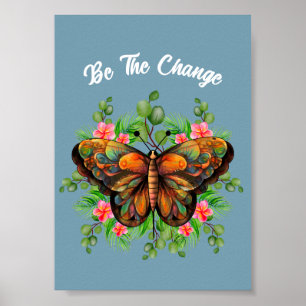 De schoonheid van de natuur Kleurrijke vlinder en Poster