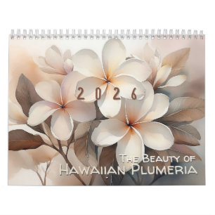 De schoonheid van Hawaiaanse Plumeria Midden Kalen Kalender