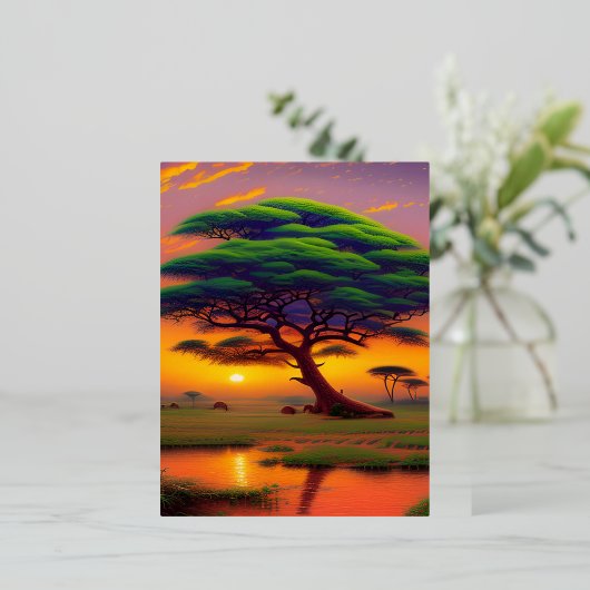 De schoonheid van het Afrikaanse landschap Folie Feestdagen Briefkaart (Staand Voorkant)