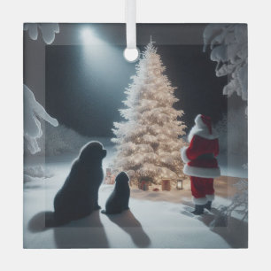 De schoonheid van Kerstmis met nieuws en de kerstm Glas Ornament