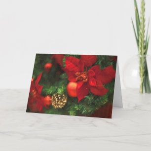 De Schoonheid van poinsettia Feestdagen Kaart