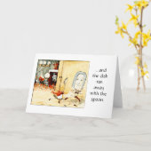 De schotel liep met de Lepel, Wenskaart weg Kaart (Gele Bloem)