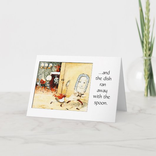 De schotel liep met de Lepel, Wenskaart weg Kaart (Voorkant)