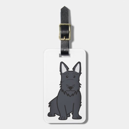 De Schotse Cartoon van de Hond van Terrier Bagagelabel (Voorkant verticaal)