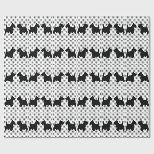 De Schotse Vrienden van Terrier op Stip Cadeaupapier (Vlak)