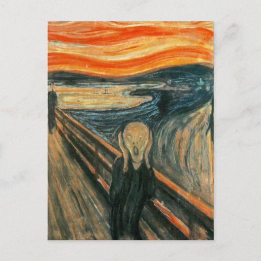 De schreeuw Edvard Munch moderne expressionistisch Briefkaart (Voorkant)