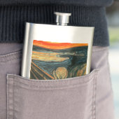 De schreeuw Edvard Munch moderne expressionistisch Heupfles (Voorbeeld)