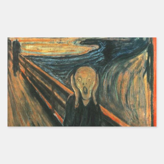 De schreeuw Edvard Munch moderne expressionistisch Rechthoekige Sticker (Voorkant)