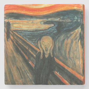 De schreeuw Edvard Munch moderne expressionistisch Stenen Onderzetter