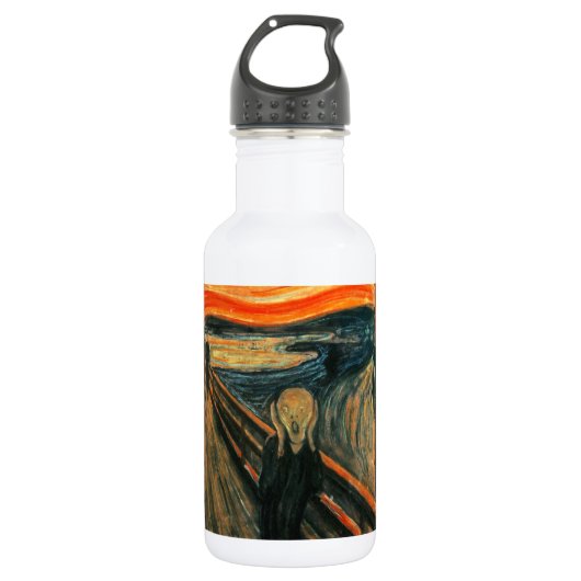 De schreeuw Edvard Munch moderne expressionistisch Waterfles (Voorkant)