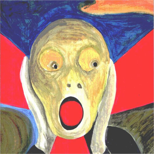 De Schreeuw geïnspireerd schilderij Sticker (Voorkant)