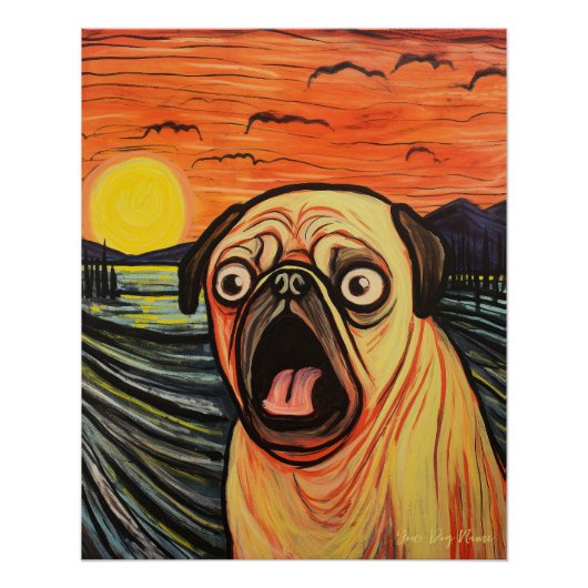 De Schreeuw - Pug Dog 003 - Pall Munch Perfect Poster (Voorkant)
