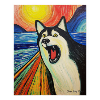 De Schreeuw - Siberische Husky Hond 003 - Pall Mun Perfect Poster