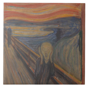 De schreeuw van de natuur door Edvard Munch 1893 Tegeltje